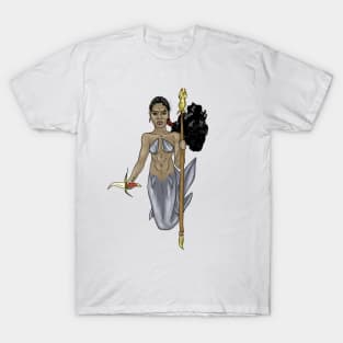 Black mermaid warriot T-Shirt